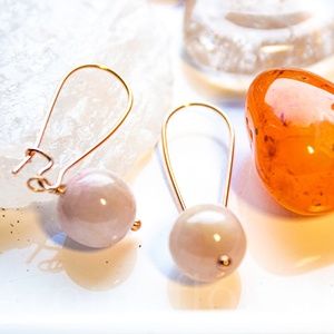 Kunzite & Rose Goldtone Ball Drop Earrings